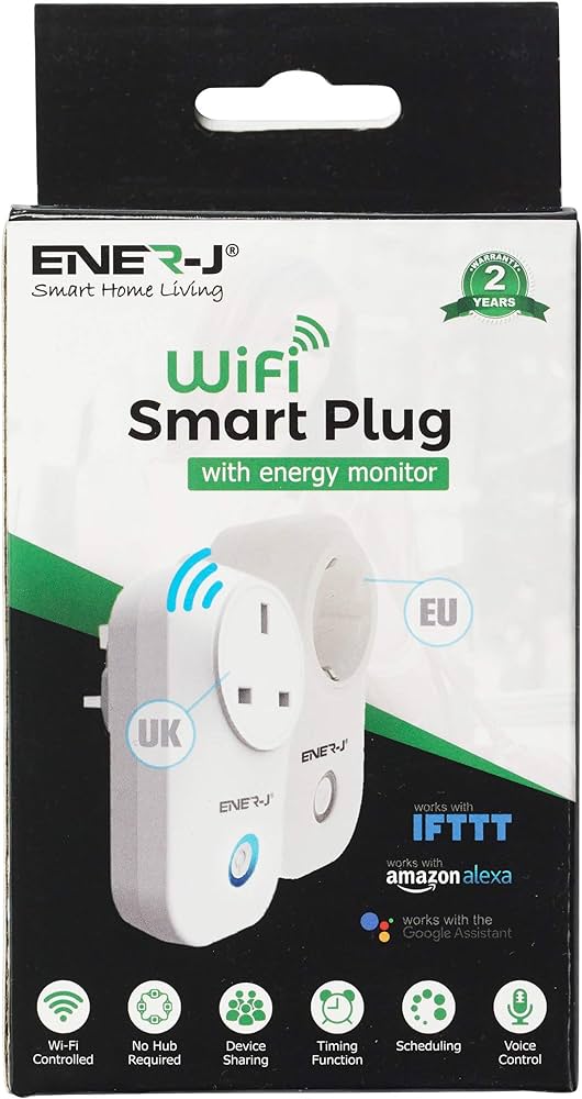 Smart WiFi Plug with Energy Monitoring Works with Amazon Alexa Ener-J